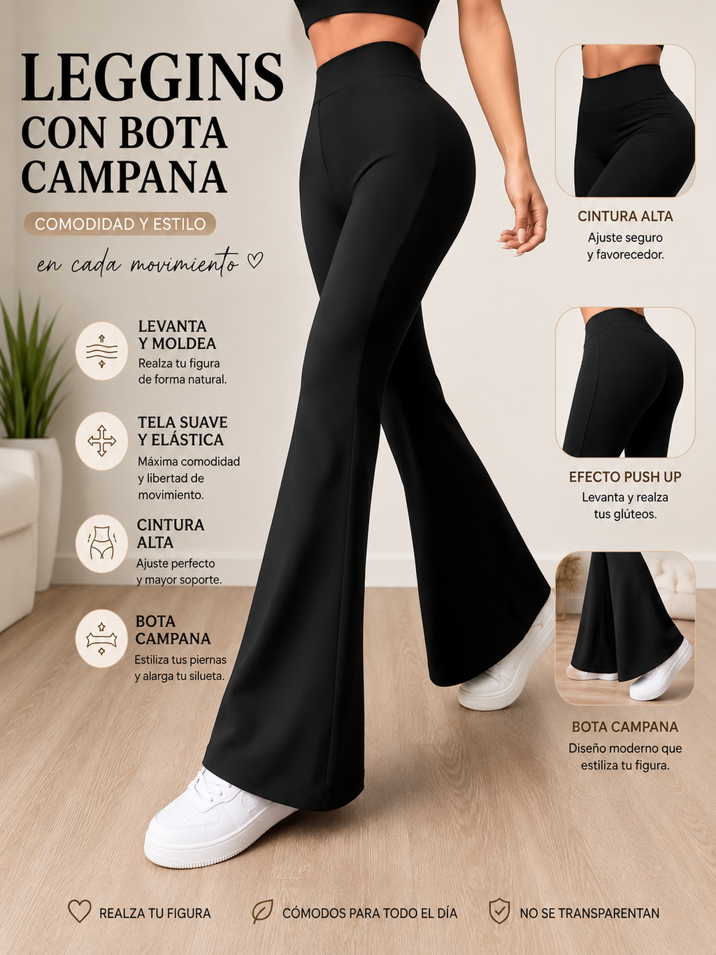 LEGGINS CON BOTA CAMPANA🍑